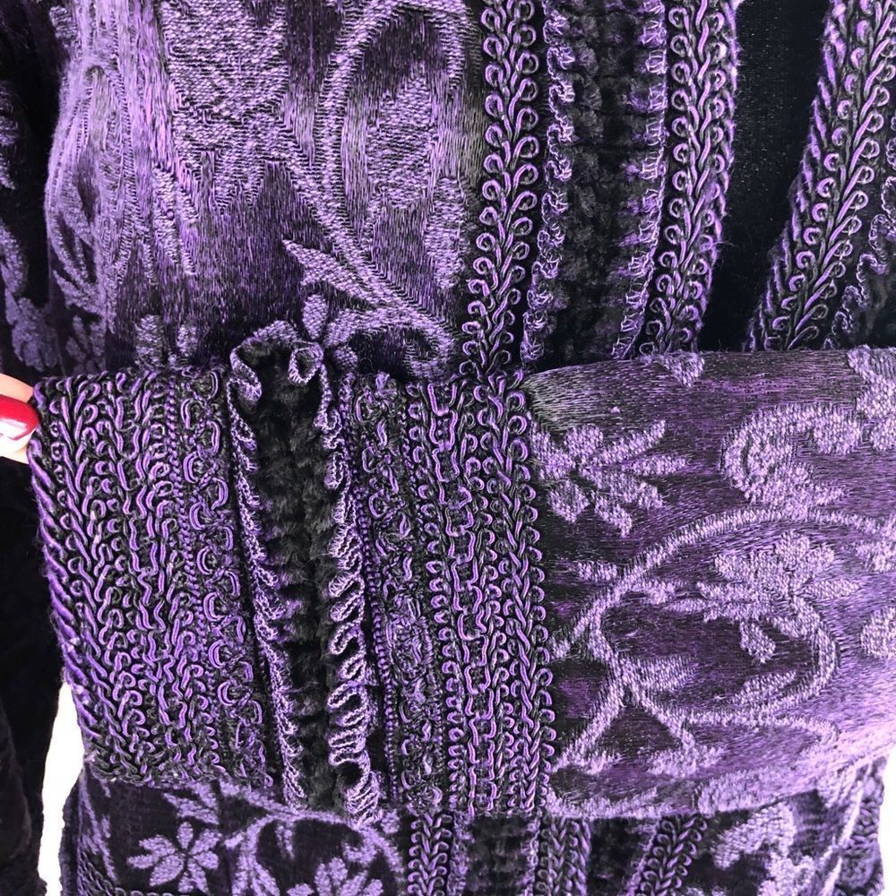 Coldwater Creek Rich Purple Tapestry Brocade Jacket size Petite Medium - Picture 9 of 14